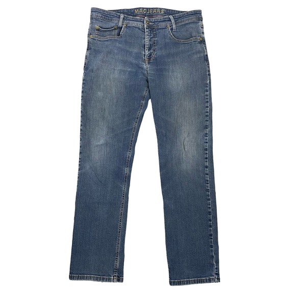 MAC Arne Pipe Lighter Denim Jeans Blue Stretch Skinny Fit Men's Sz 34 - Picture 1 of 8
